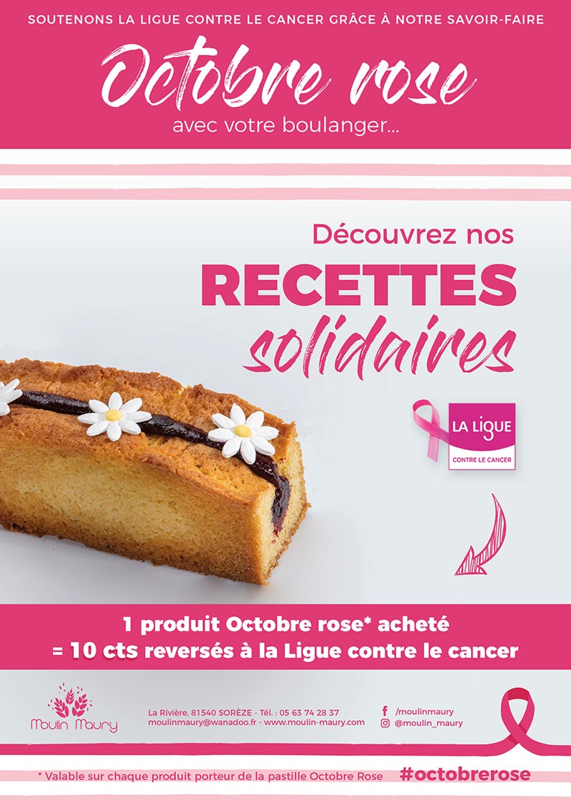 Affiche opération octobre rose boulangers 2022 Moulin Maury