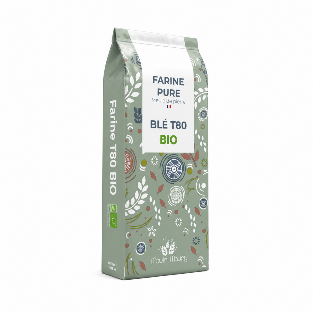 Farine T80 crème bio, blés bio issus d'Occitane